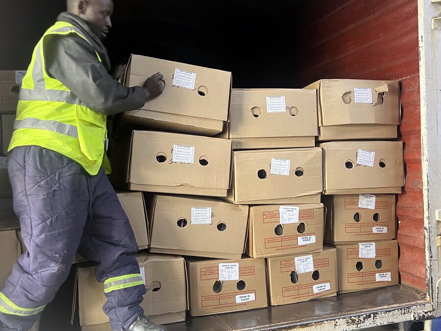 Export boxes loaded into the truck